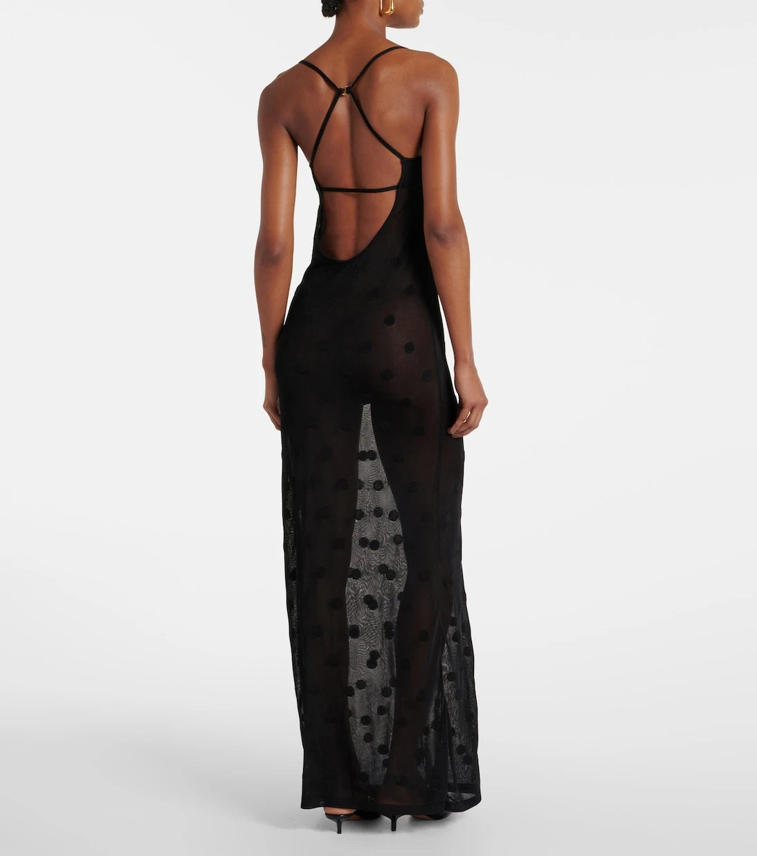 Jacquemus - La Robe Maille Puntini polka-dot mesh gown