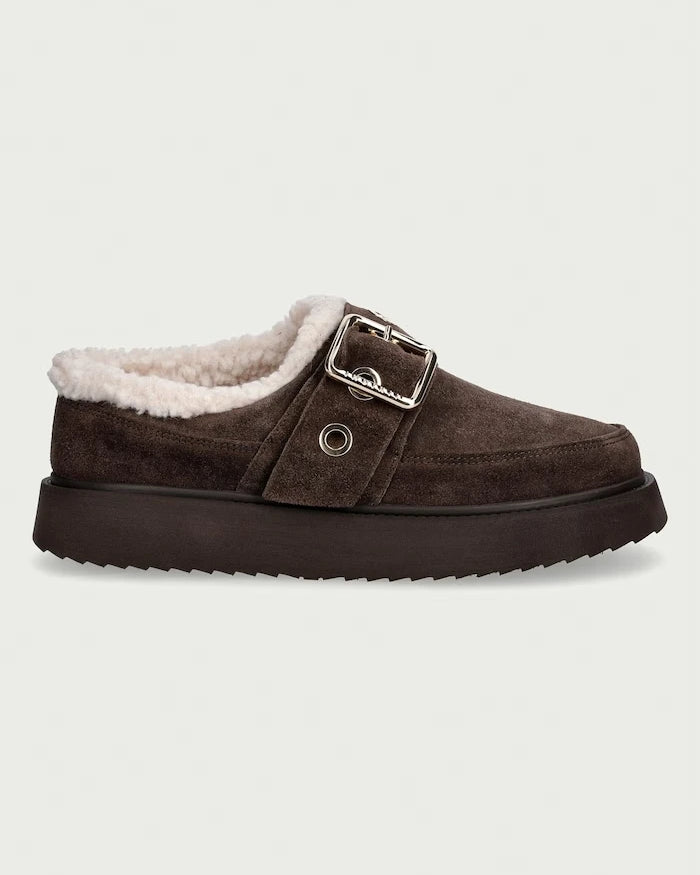Inuikii Kadın Süet Terlik Micro Buckle