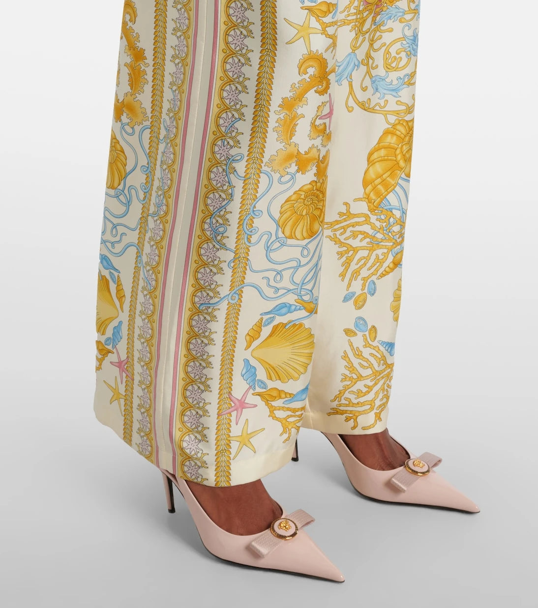 Versace - Underwater Barocco silk palazzo pants
