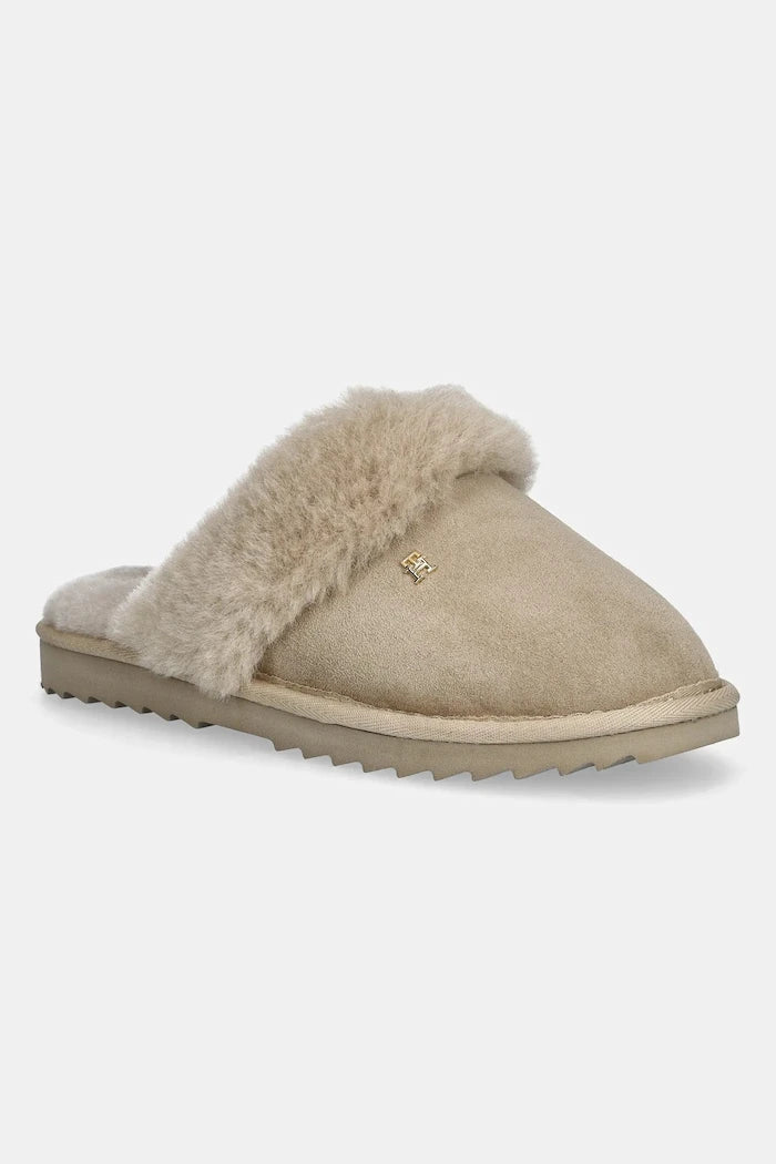 Tommy Hilfiger TH SHEARLING HOUSE SHOE Deri Terlik