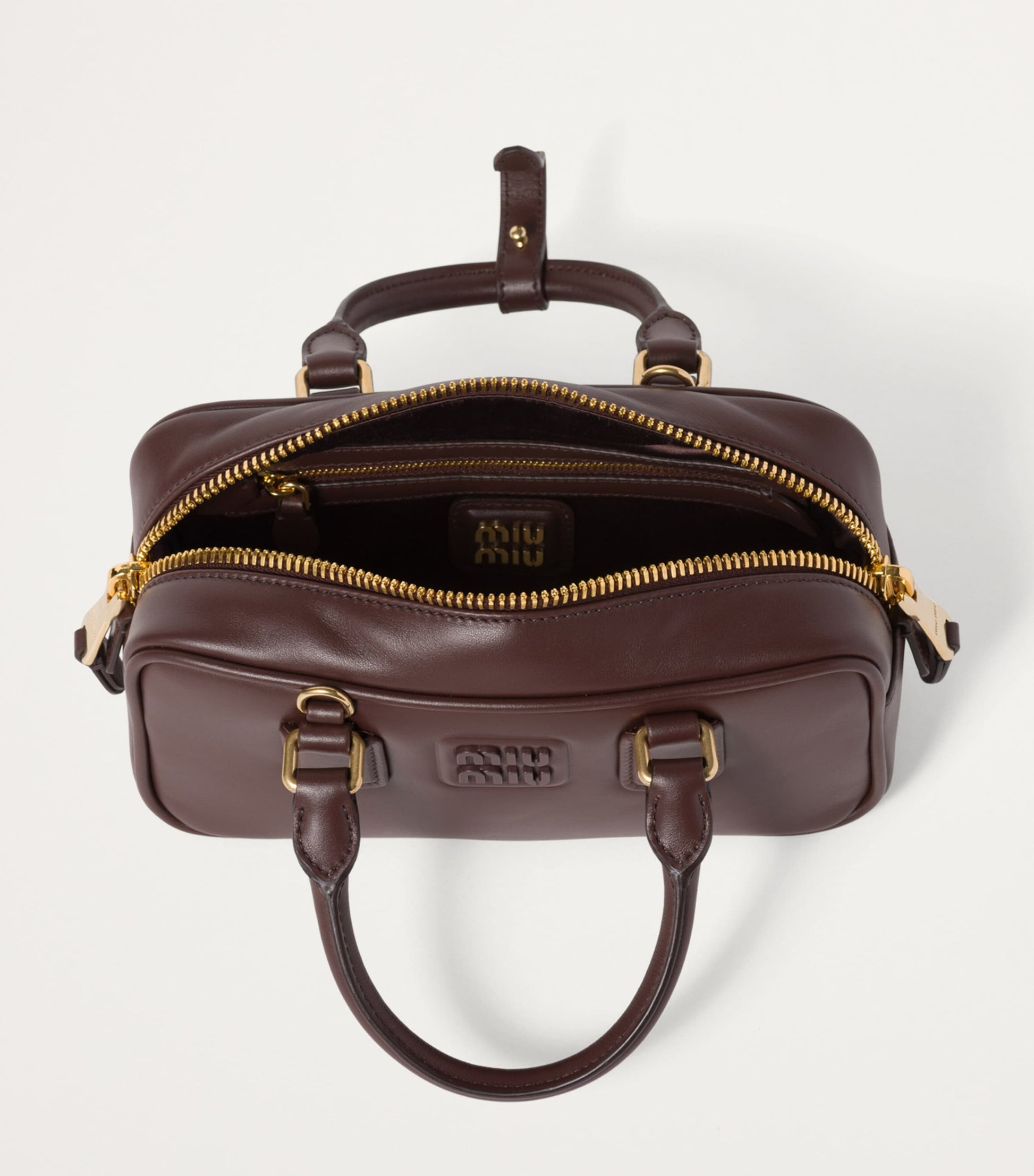 Brown Leather Arcadie Top-Handle Bag
