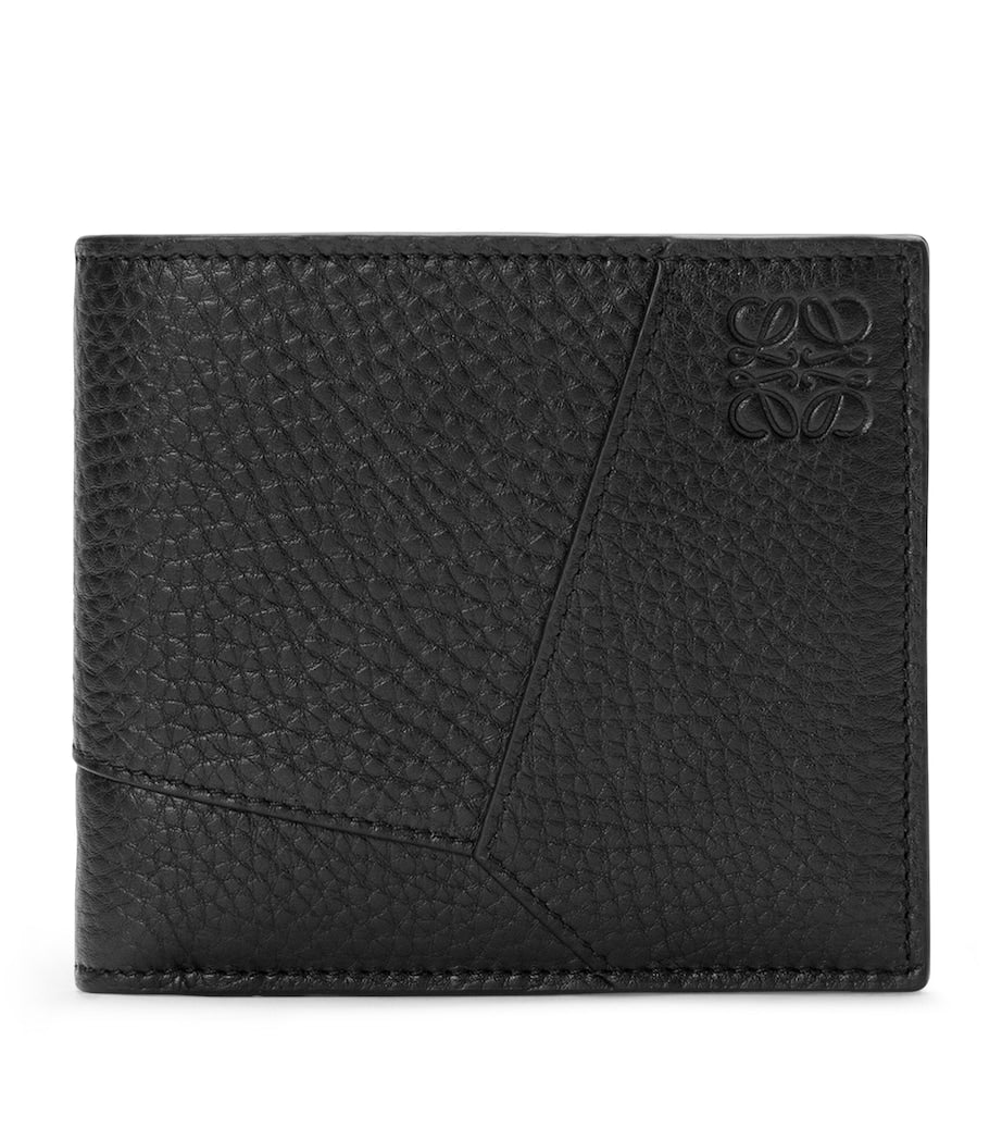 LOEWE Black Grained Leather Puzzle Edge Wallet