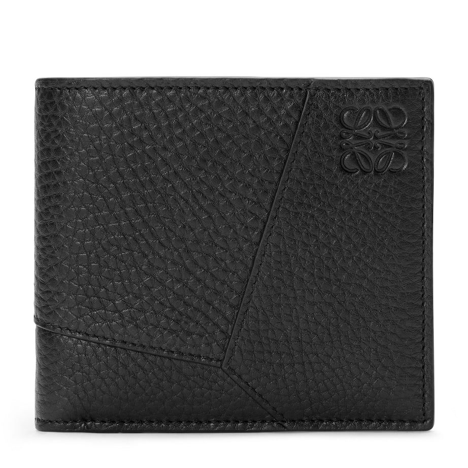 LOEWE Black Grained Leather Puzzle Edge Wallet