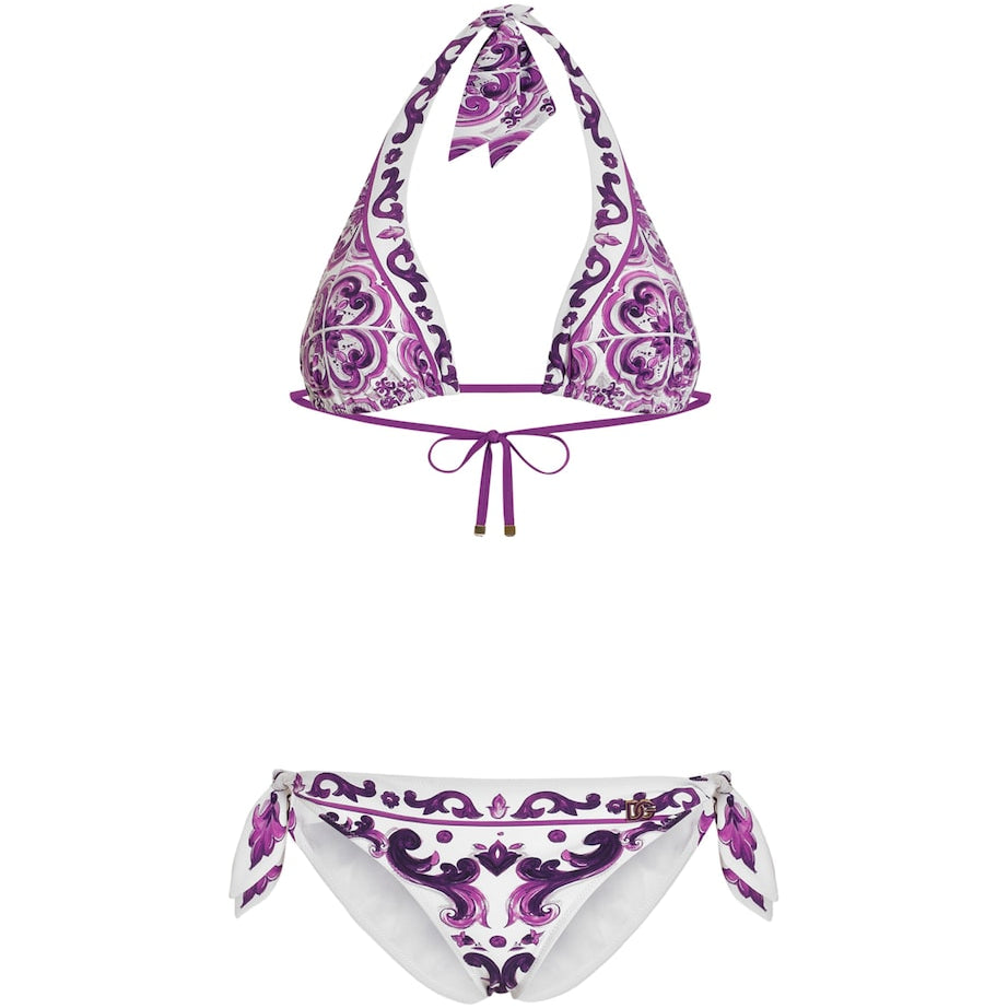Dolce & Gabbana Multi Majolica Print Bikini