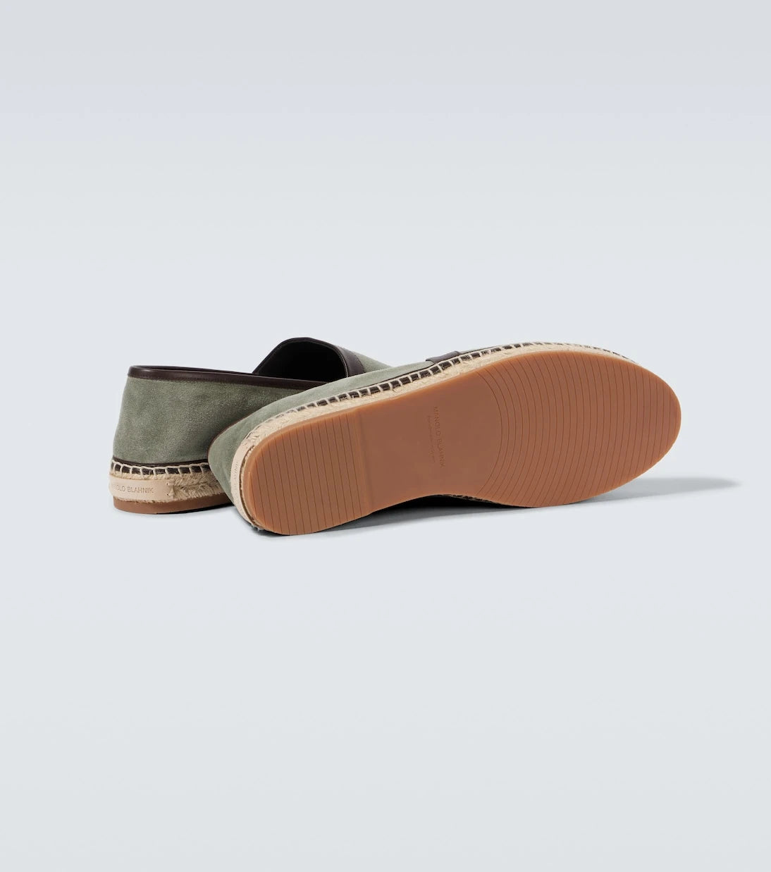 Manolo Blahnik - Nerano leather-trimmed suede espadrilles