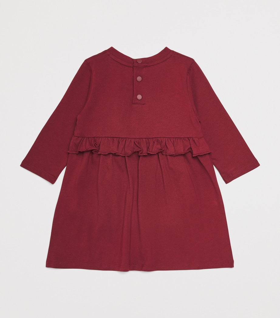 Red Cotton Logo Dress (6 Months-3 Years)