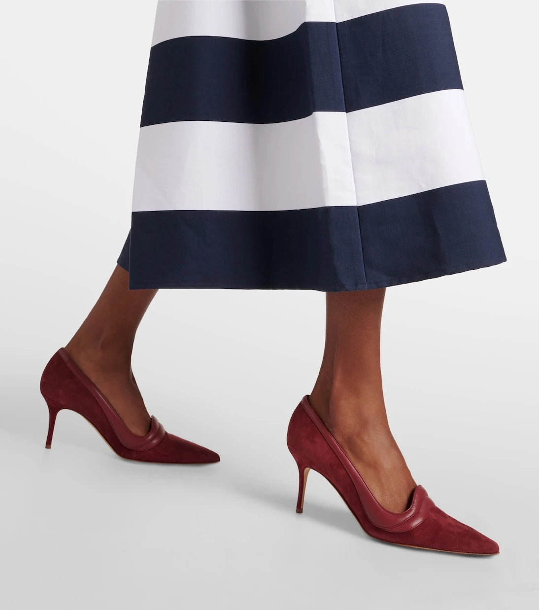 Manolo Blahnik - Ajarafa 70 suede and leather pumps