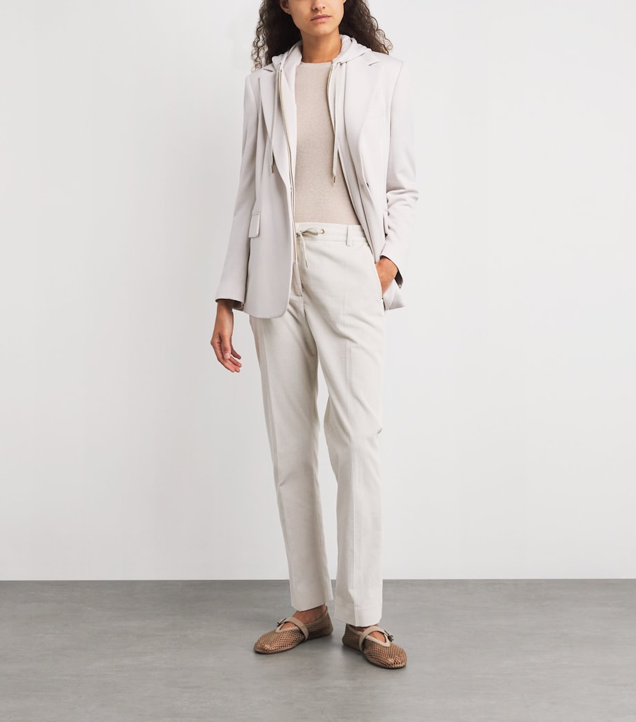 Eleventy Beige Stretch-Cotton Layered Blazer