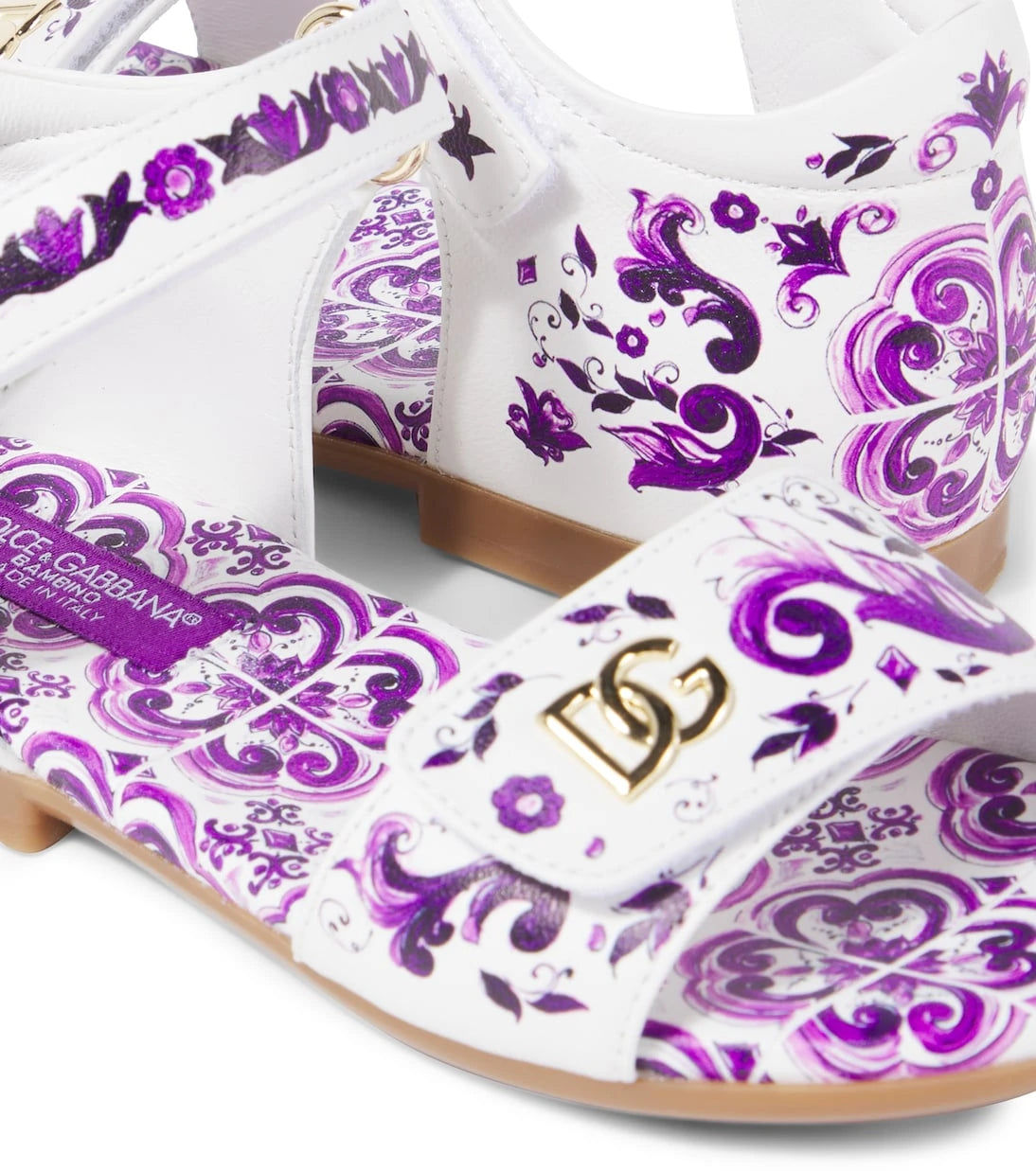 Dolce&Gabbana Kids - DG Majolica leather sandals