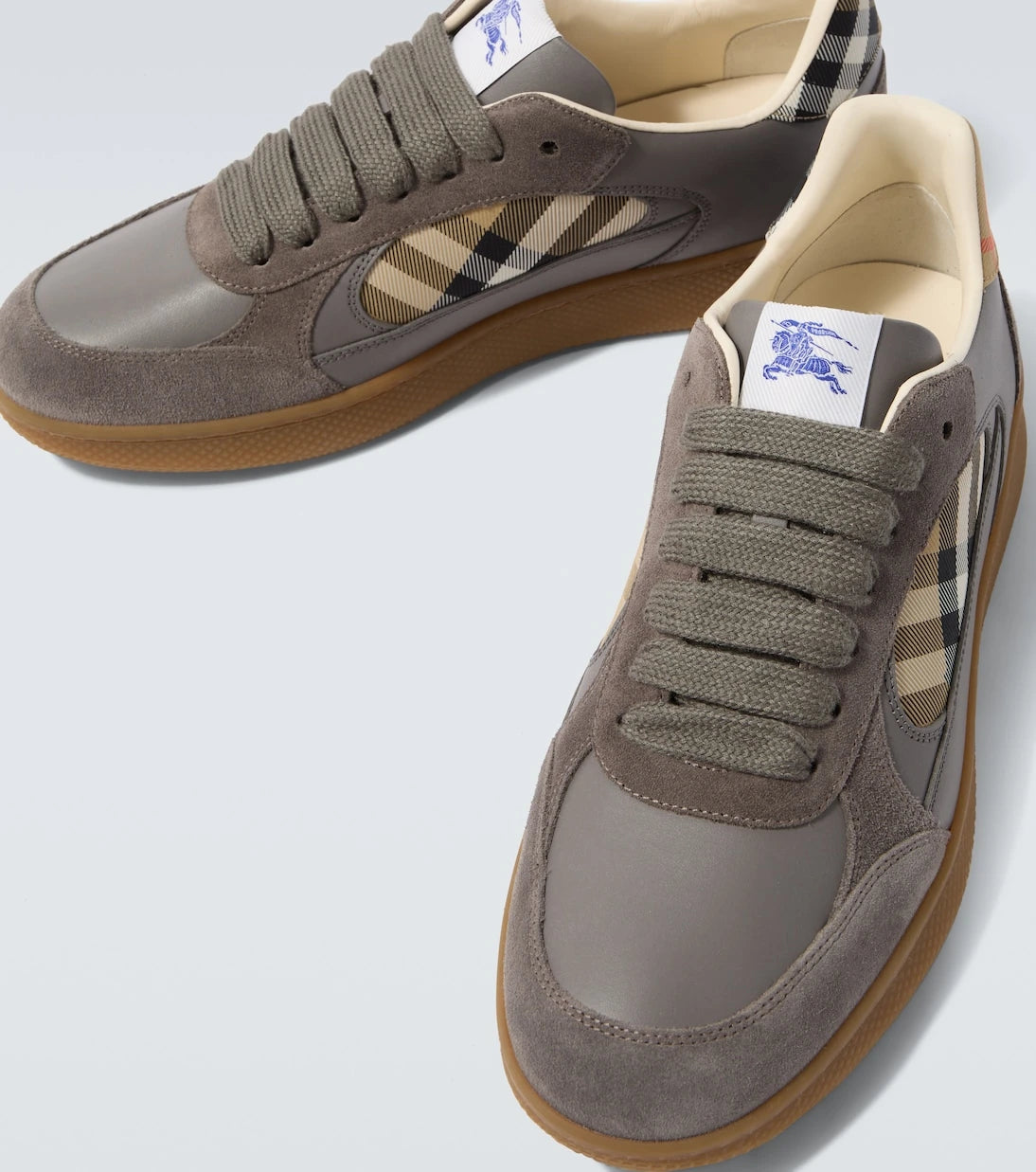 Burberry - Terrace leather and suede sneakers