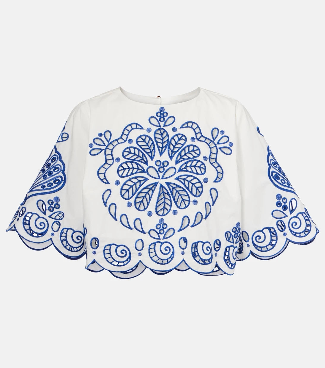 Farm Rio - Embroidered cotton crop top