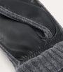 Leather Wool-Trim Gloves