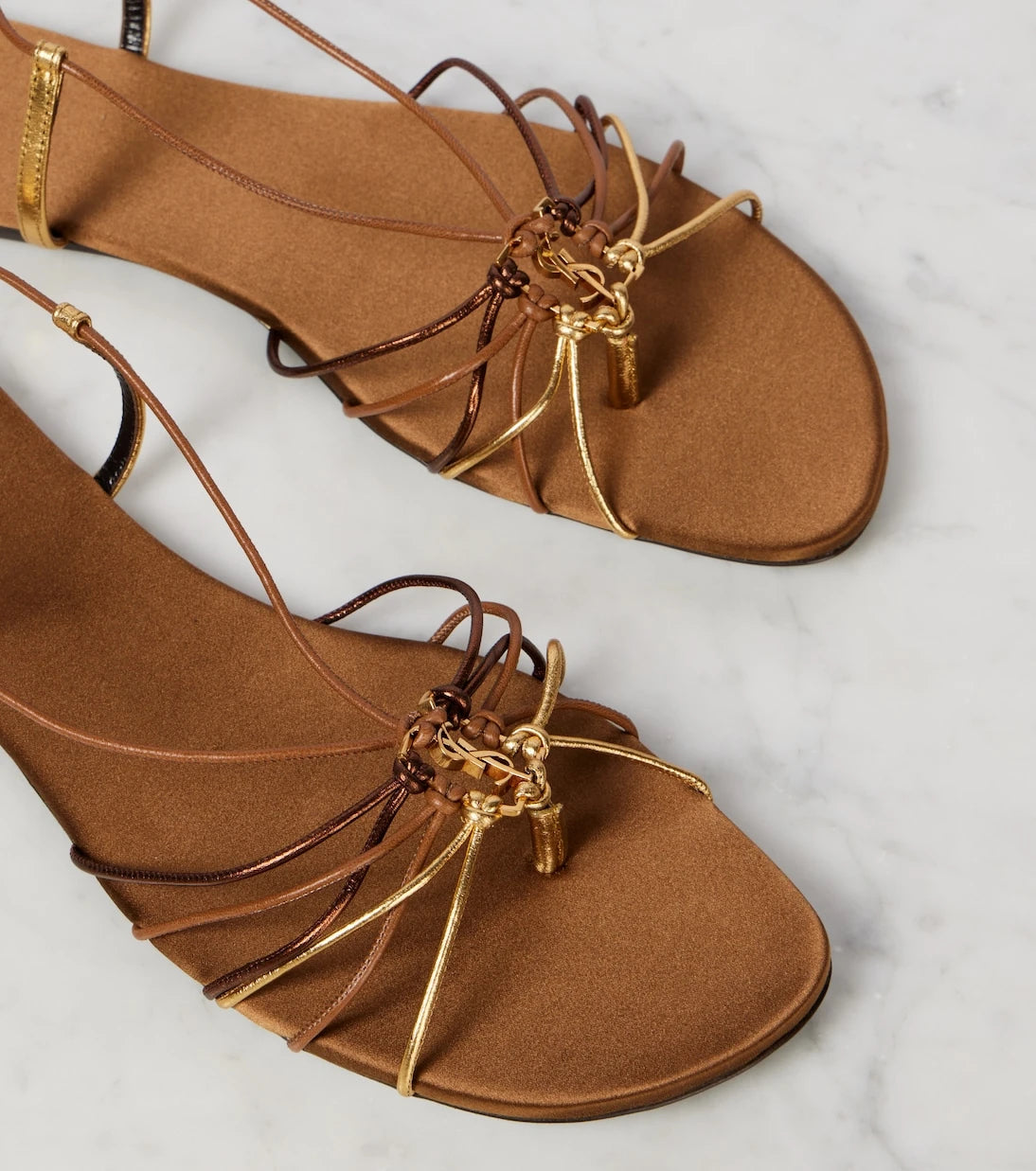 Saint Laurent - Babylone Cassandre leather sandals