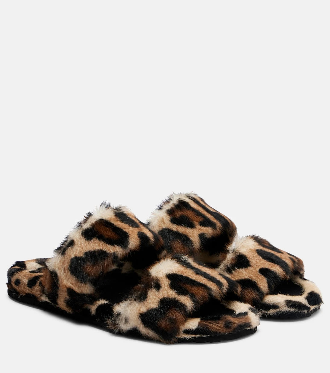 Dolce&Gabbana - Leopard-print shearling slides