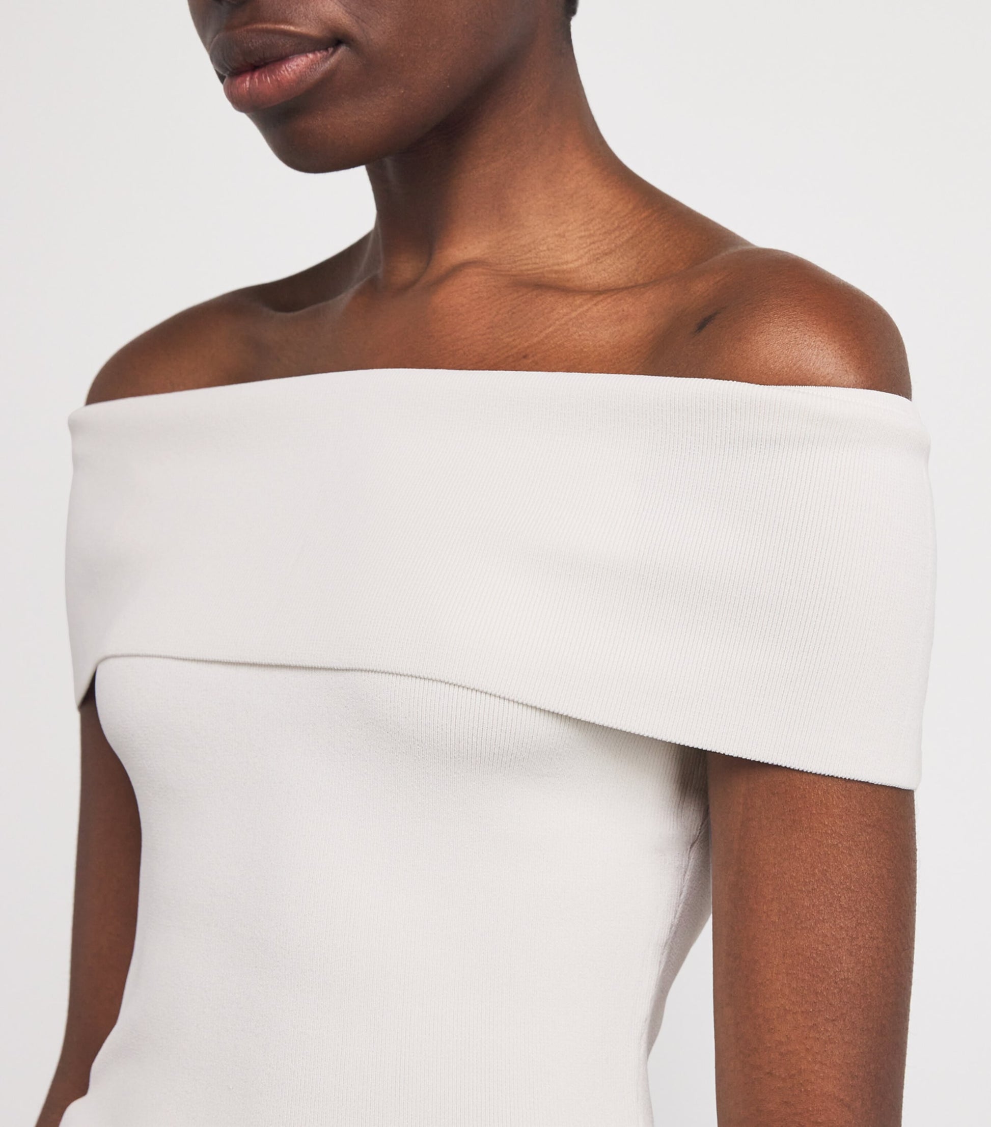 Maje White Knitted Off-The-Shoulder Top