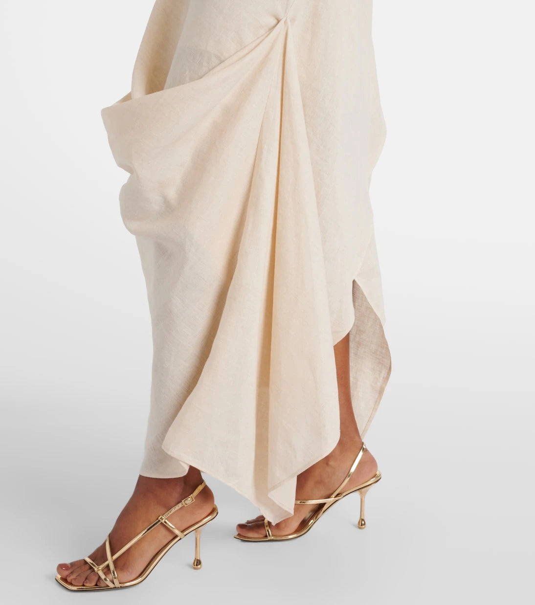 Staud - Caravaggio draped linen maxi dress