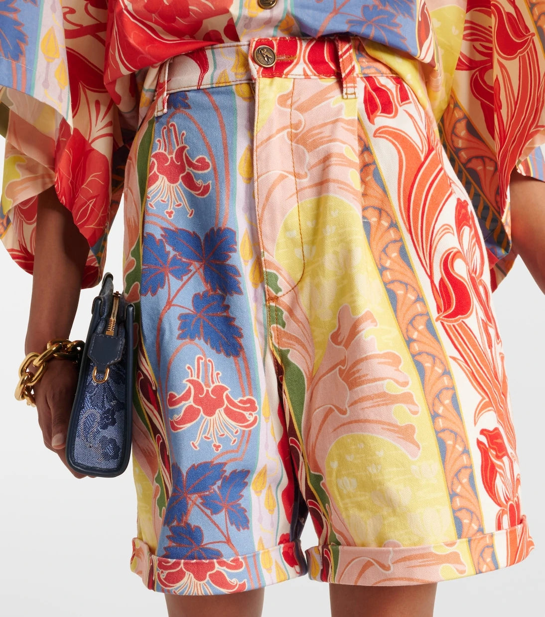 Etro - Printed denim shorts