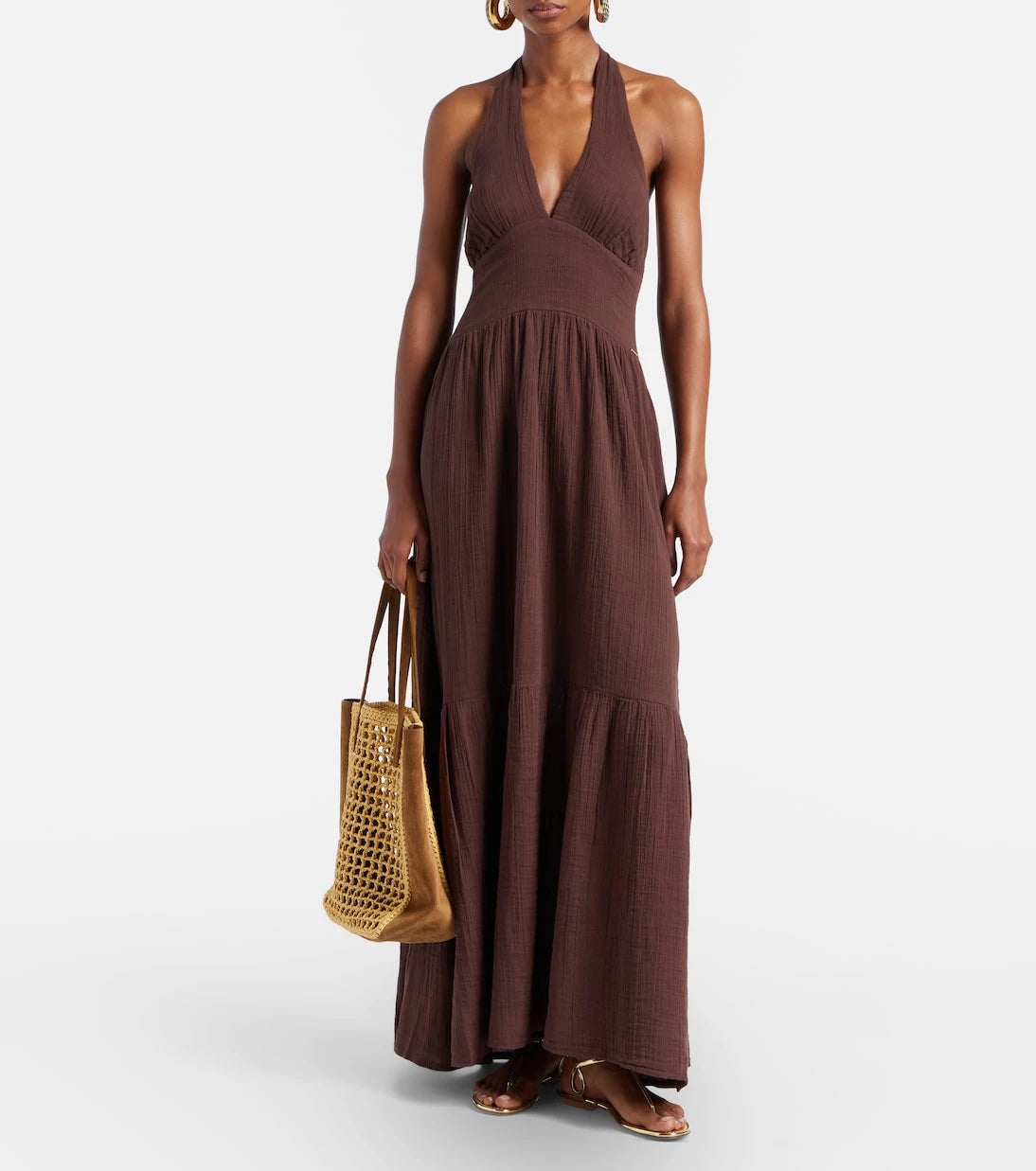 Melissa Odabash - Shay halterneck cotton maxi dress