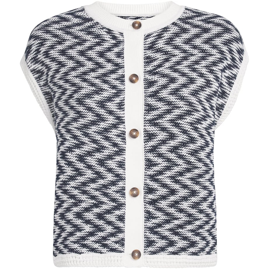 Barbour White Button-Up Olivia Sweater Vest