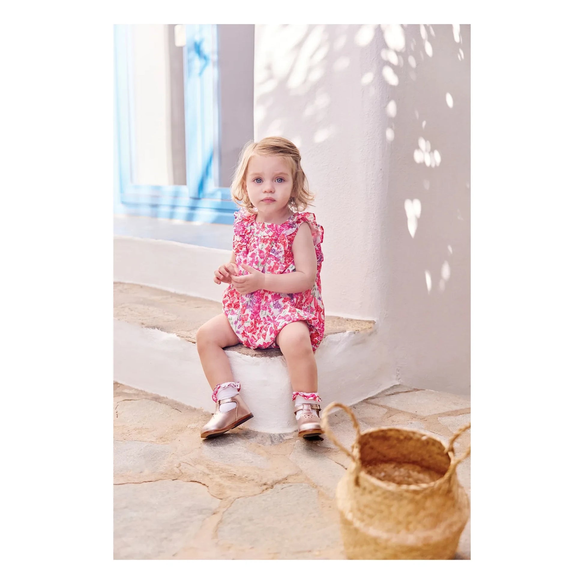 Tartine et Chocolat - Liberty ruffled romper | Candy pink
