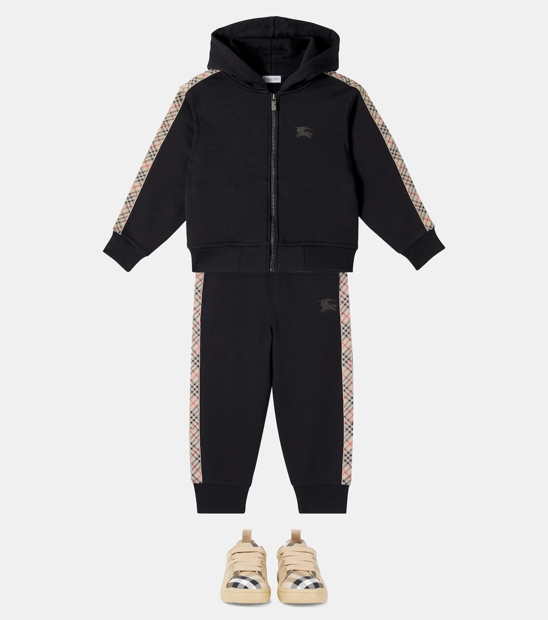 Burberry Kids - حذاء سنيكرز قماش بنقشة مربعات بربري