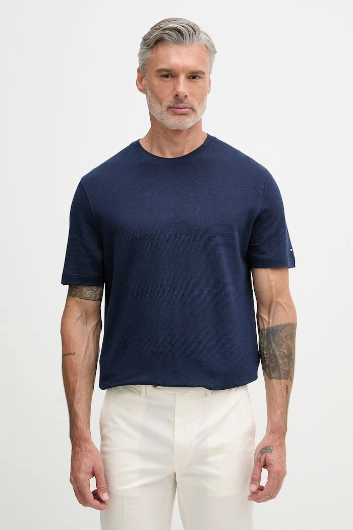 Tommy Hilfiger тениска мъжка с лен NEW YORK