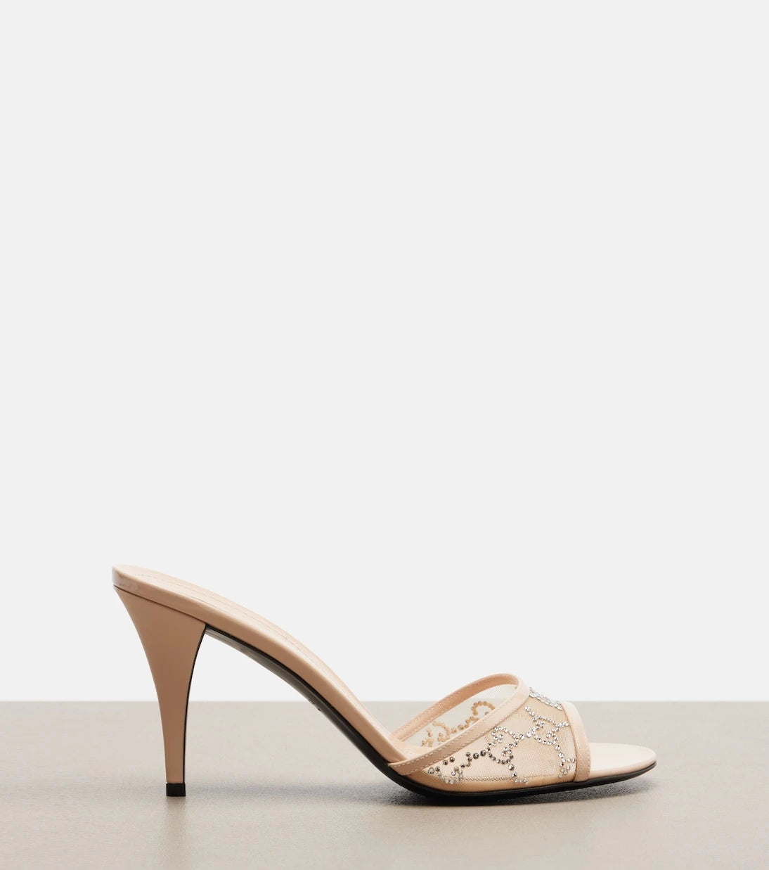 Gucci - Erin GG embellished leather-trimmed mules