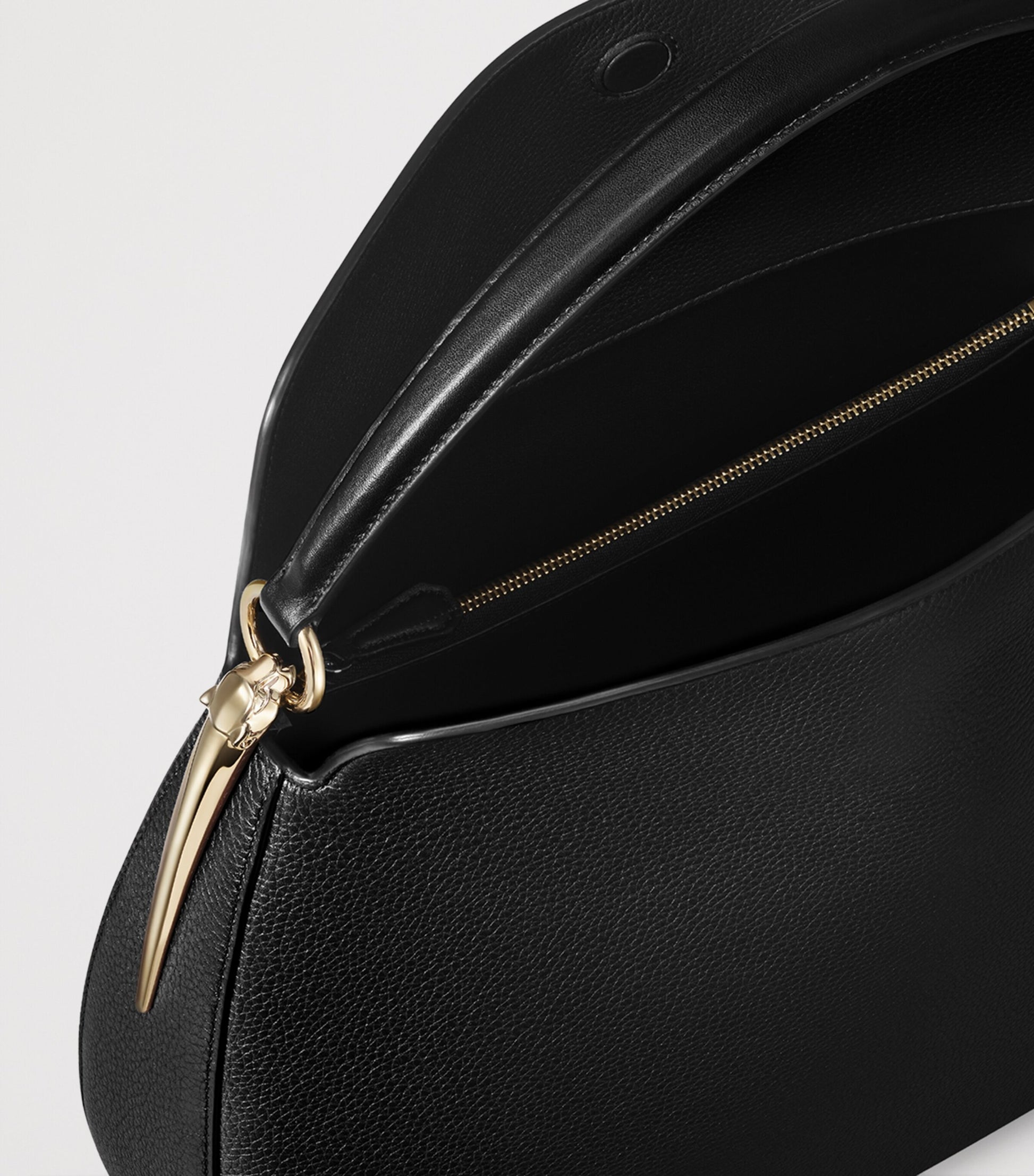 Medium Leather Panthère Hobo Shoulder Bag