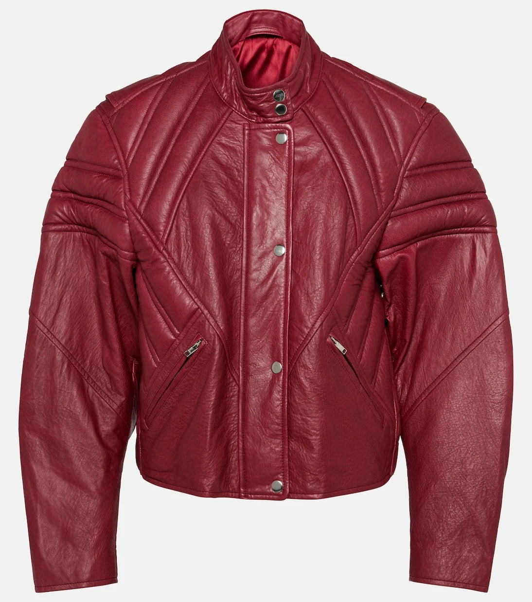 Isabel Marant - Padded paneled leather biker jacket