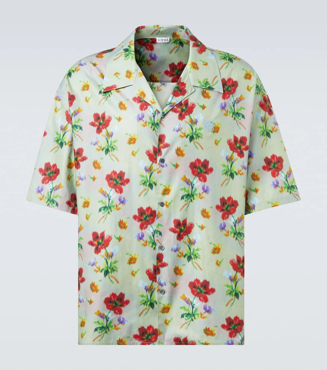 Loewe - Floral cotton and silk twill bowling shirt
