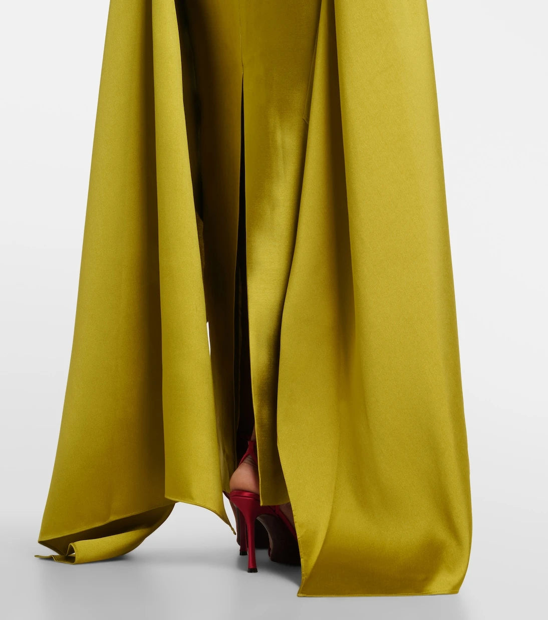 Solace London - Draped strapless satin gown