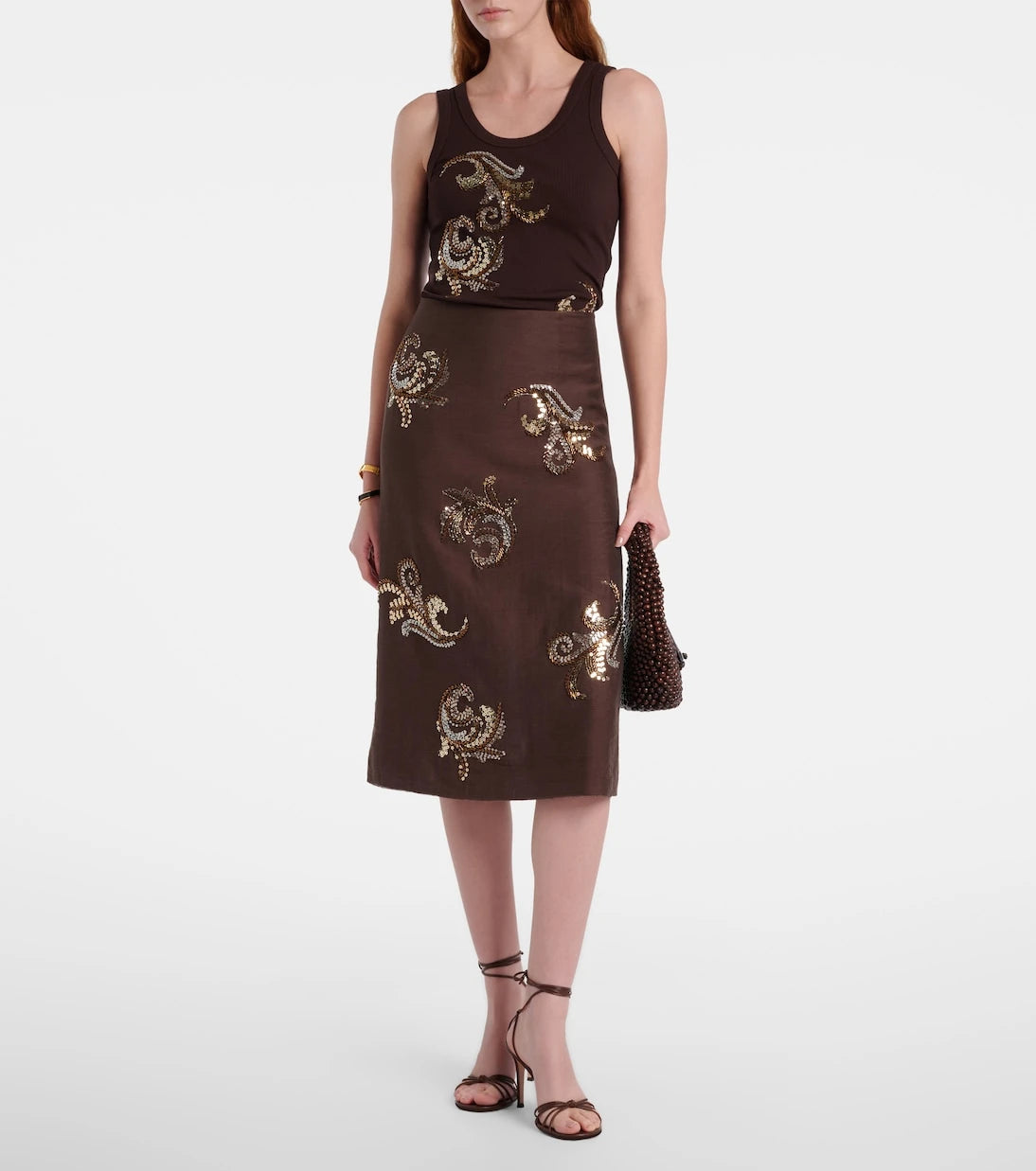 Xu Zhi - Ribbed-knit sequined tank top