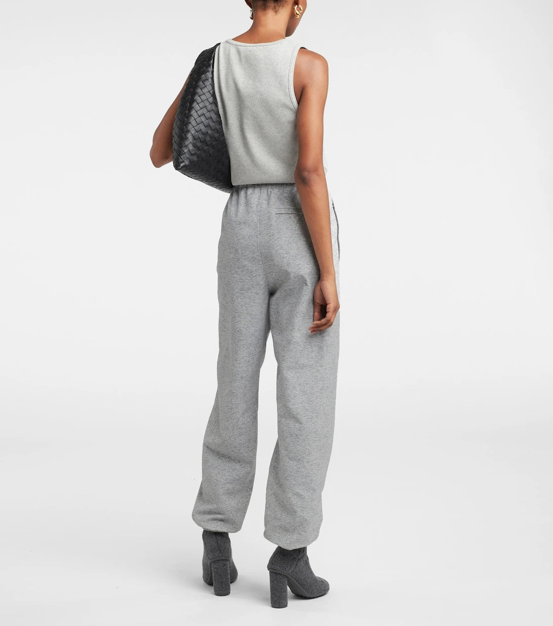 Bottega Veneta - بنطال رياضي جلد بنمط Trompe l'œil