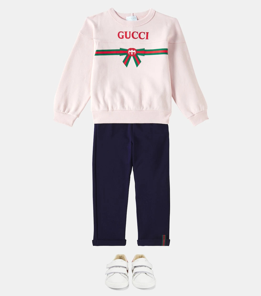 Gucci Kids - بنطال رياضي قطني جيرسيه بخط ويب