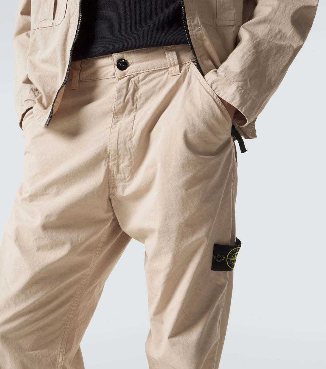 Stone Island - Pusula pamuklu düz pantolon