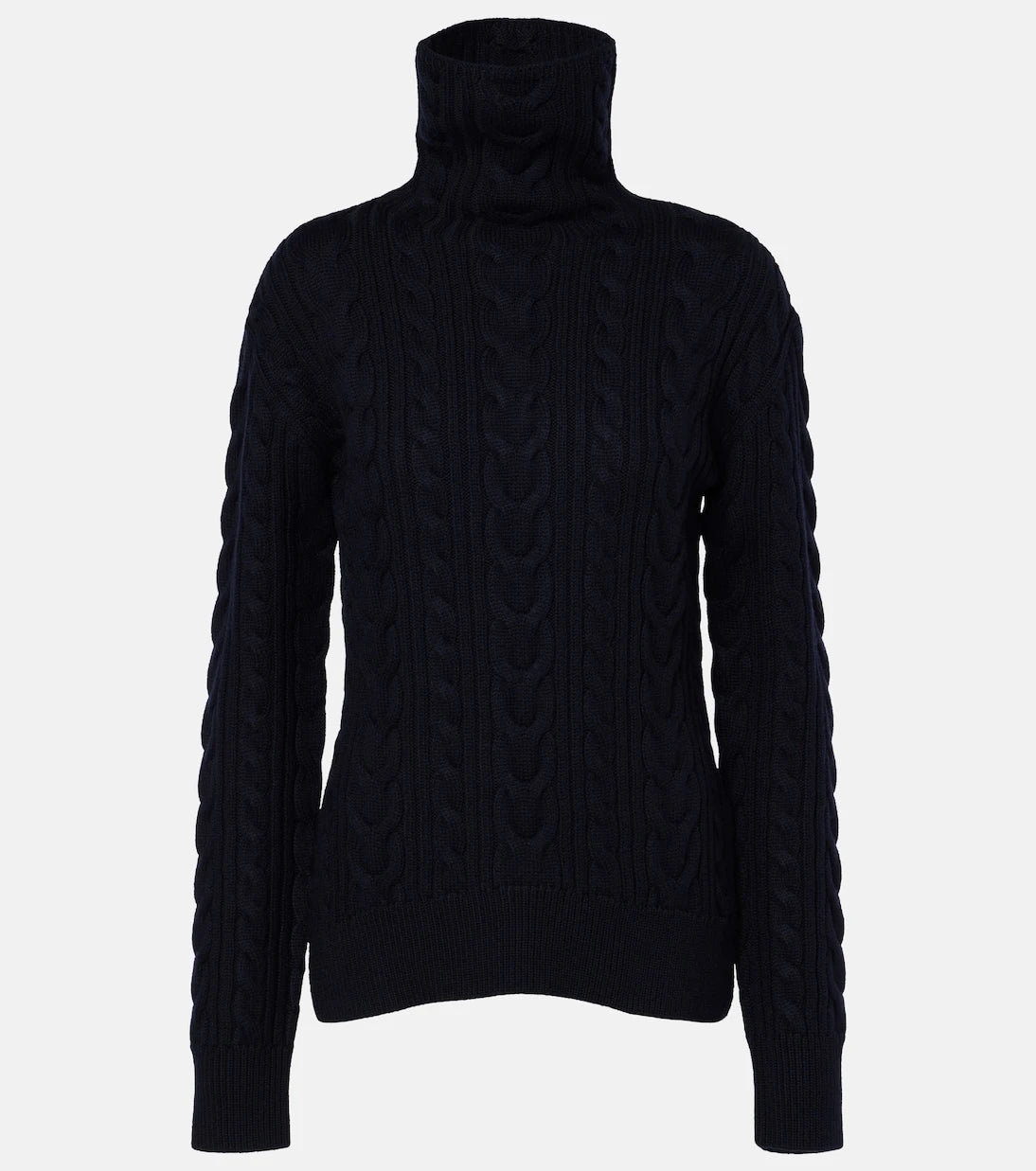 Toteme - Cable-knit wool and cotton turtleneck sweater