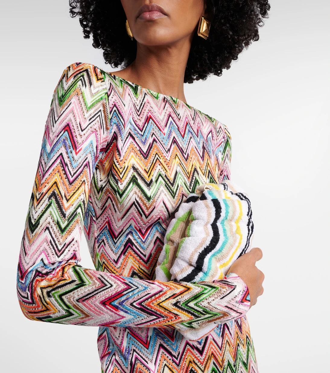 Missoni - حقيبة كلاتش صغيرة بتصميم متعرج