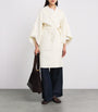 Max Mara White Wool-Cashmere Wrap Coat
