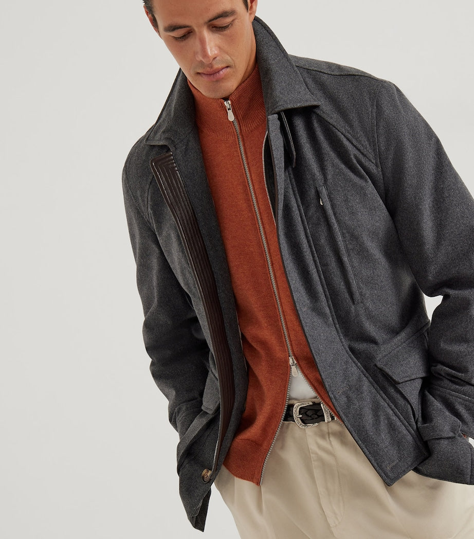 Brunello Cucinelli Yellow Cashmere Zip-Up Cardigan