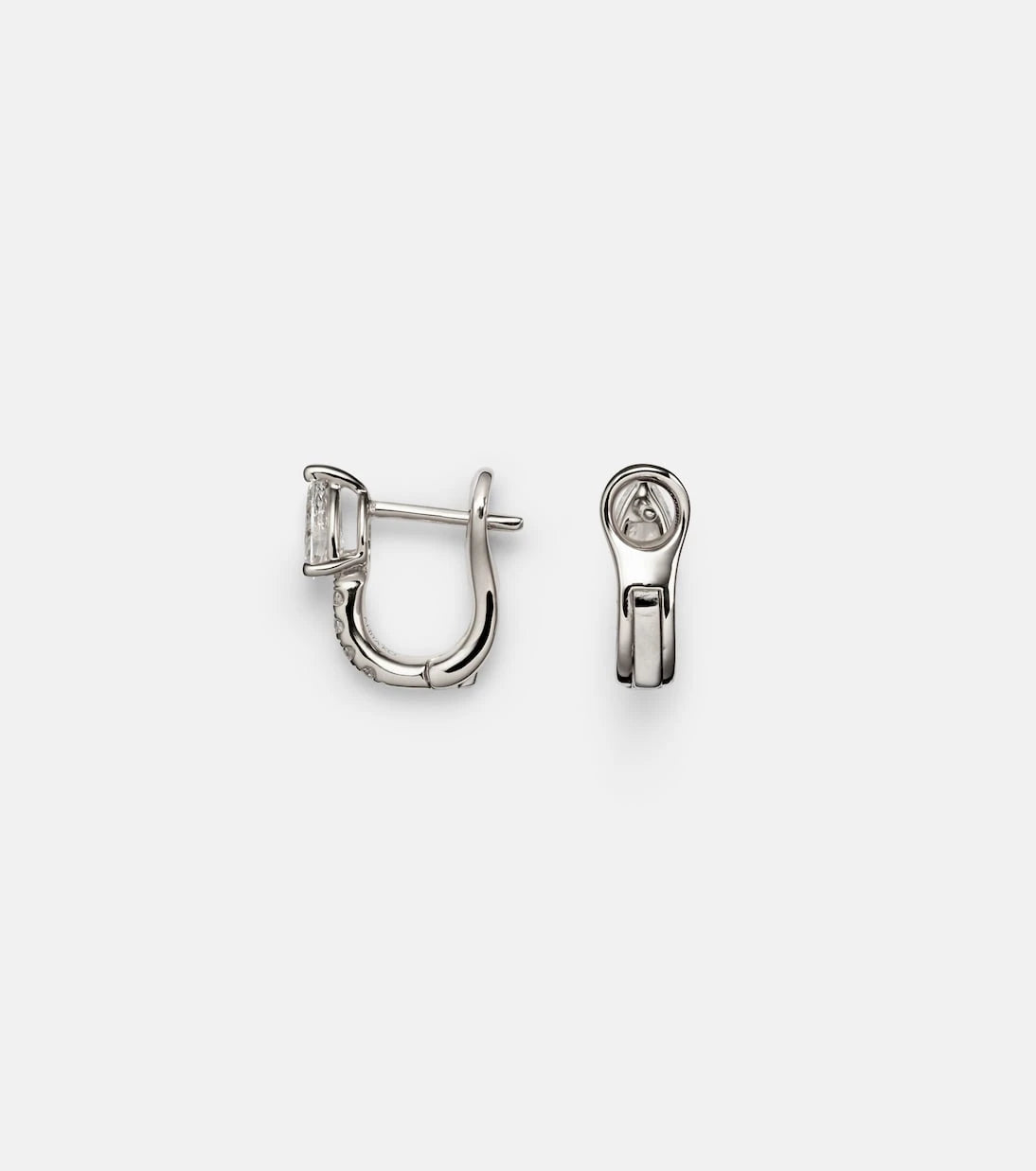 Anita Ko - 18kt white gold huggies with diamonds