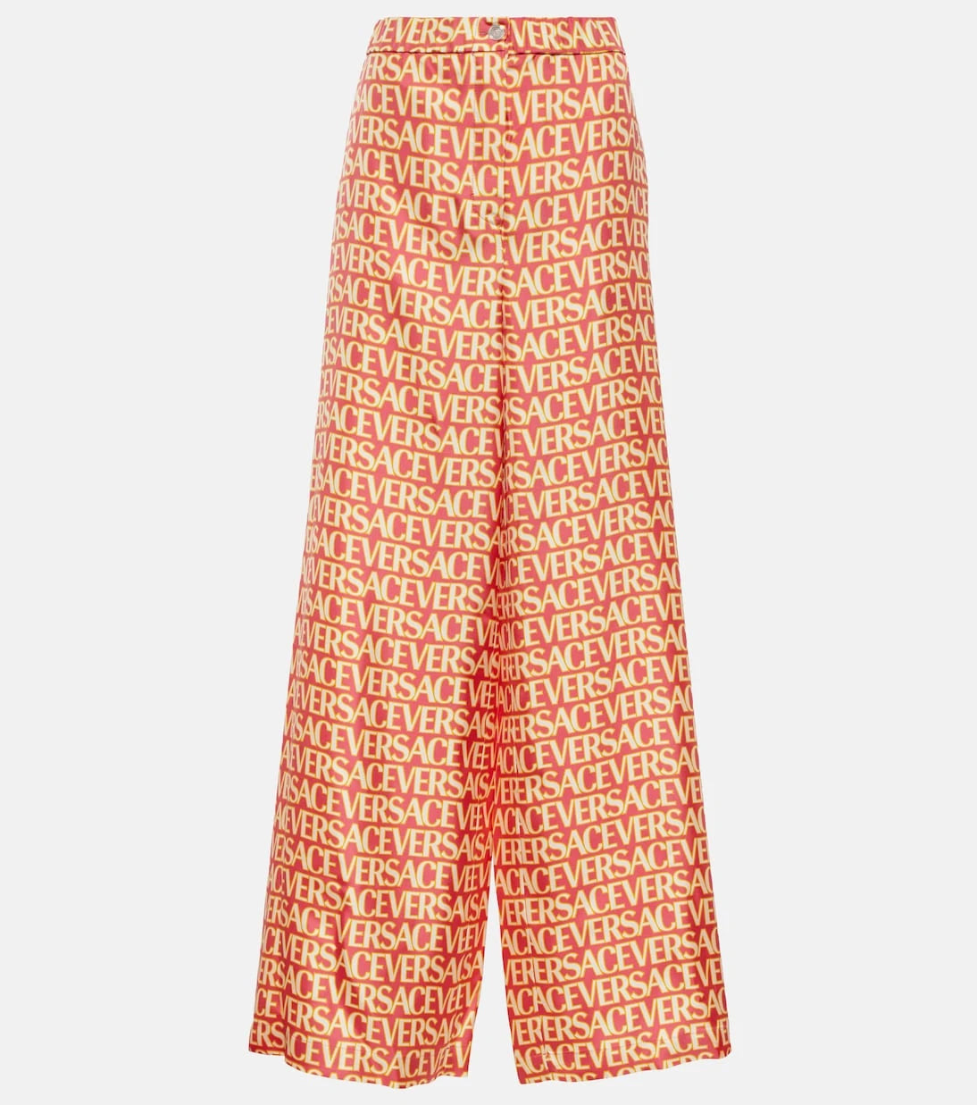 Versace - Logo wide-leg silk pants
