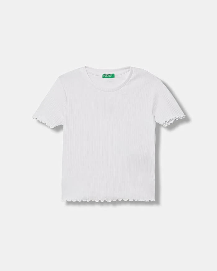 United Colors of Benetton çocuklar için pamuklu elastan basic tişört