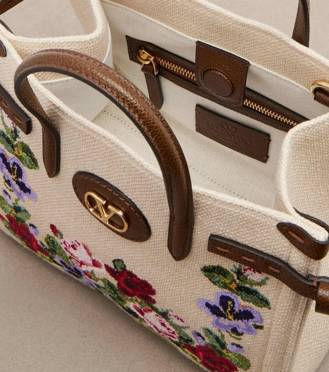 Valentino Garavani - Antibes Medium canvas top-handle bag