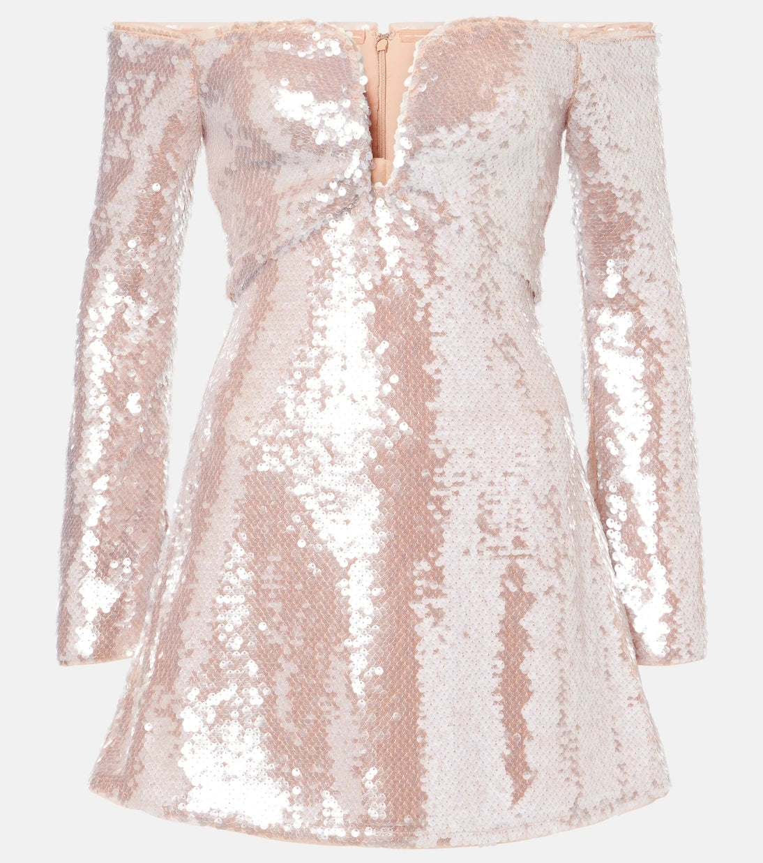 Self-Portrait - Sequined off-shoulder minidress