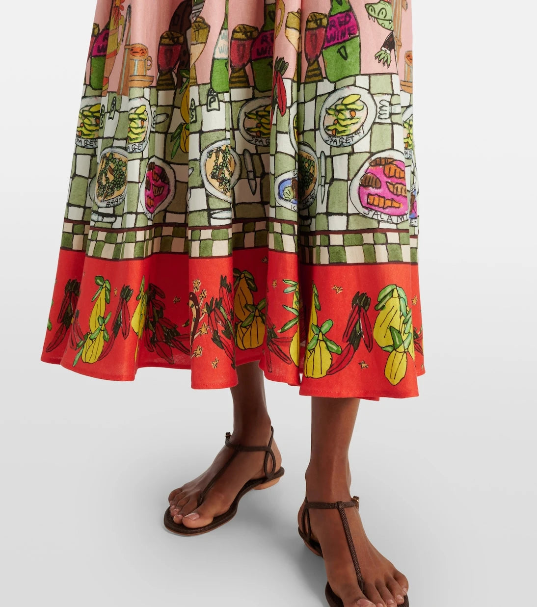Alémais - x Greg Sindel Contessa printed linen maxi dress