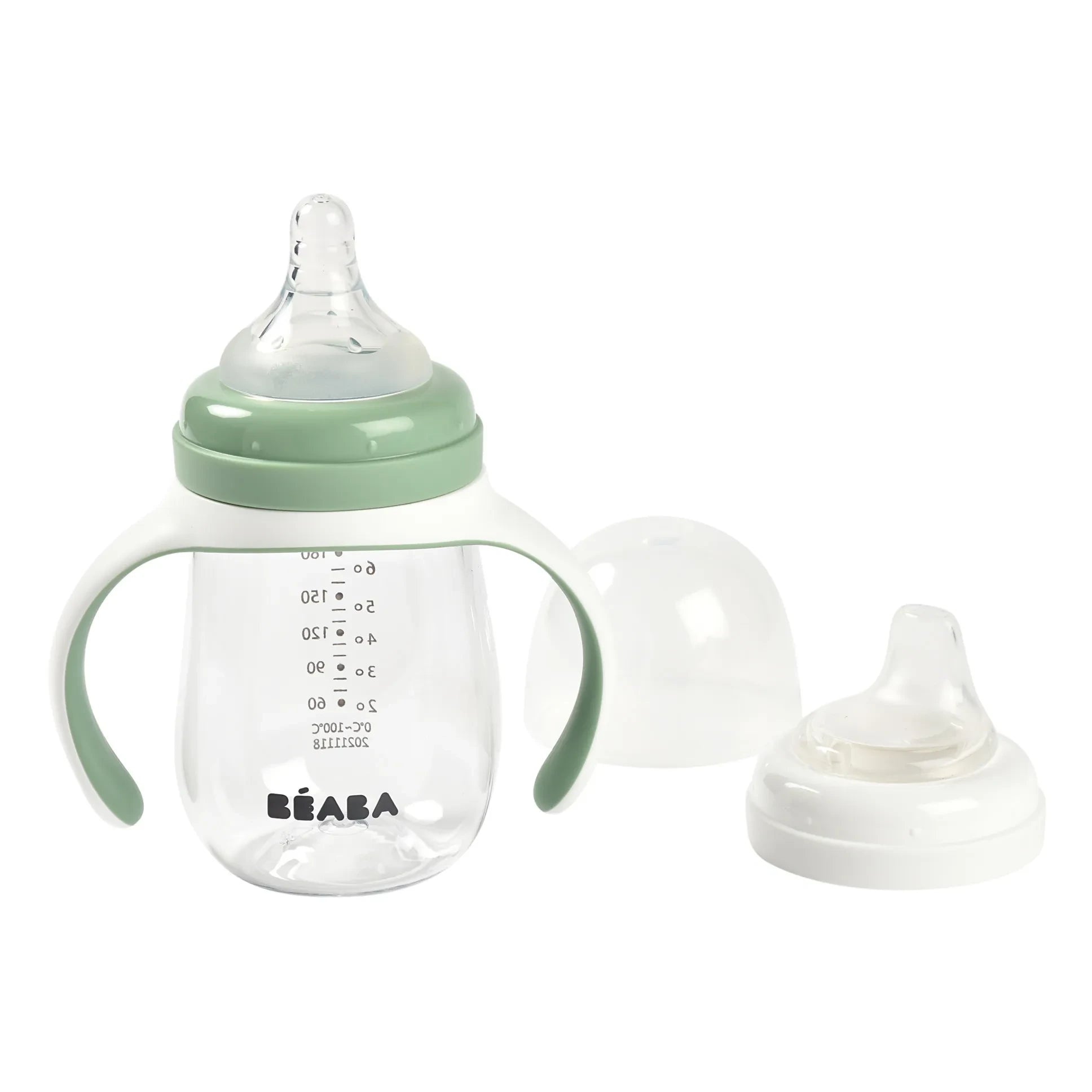 Béaba - 2-In-1 Training Bottle - 240 ml | Sage