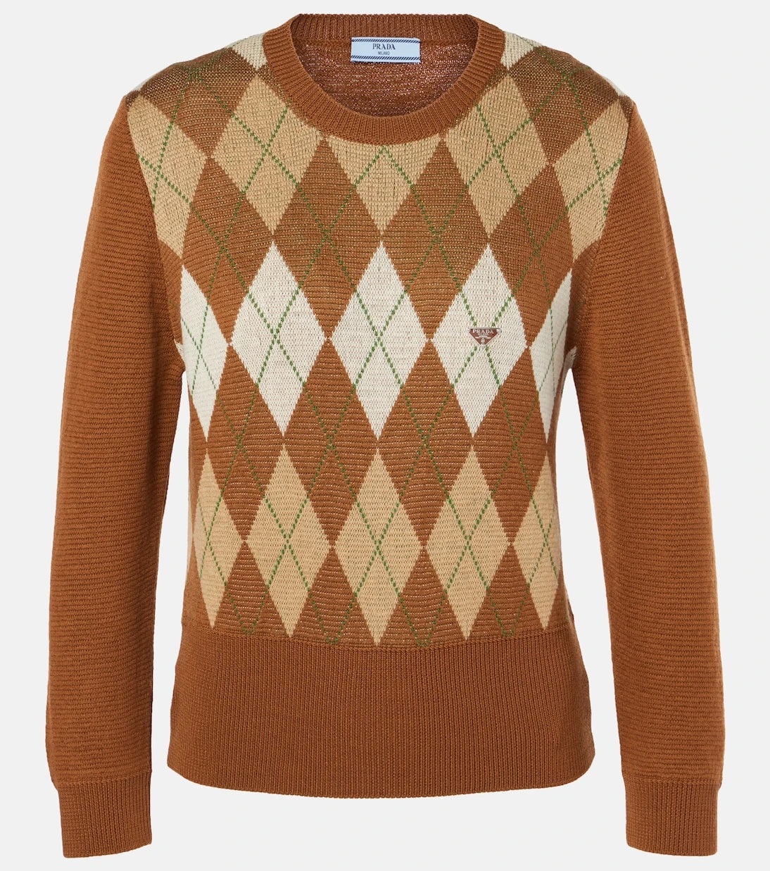 Prada - Argyle cropped wool sweater