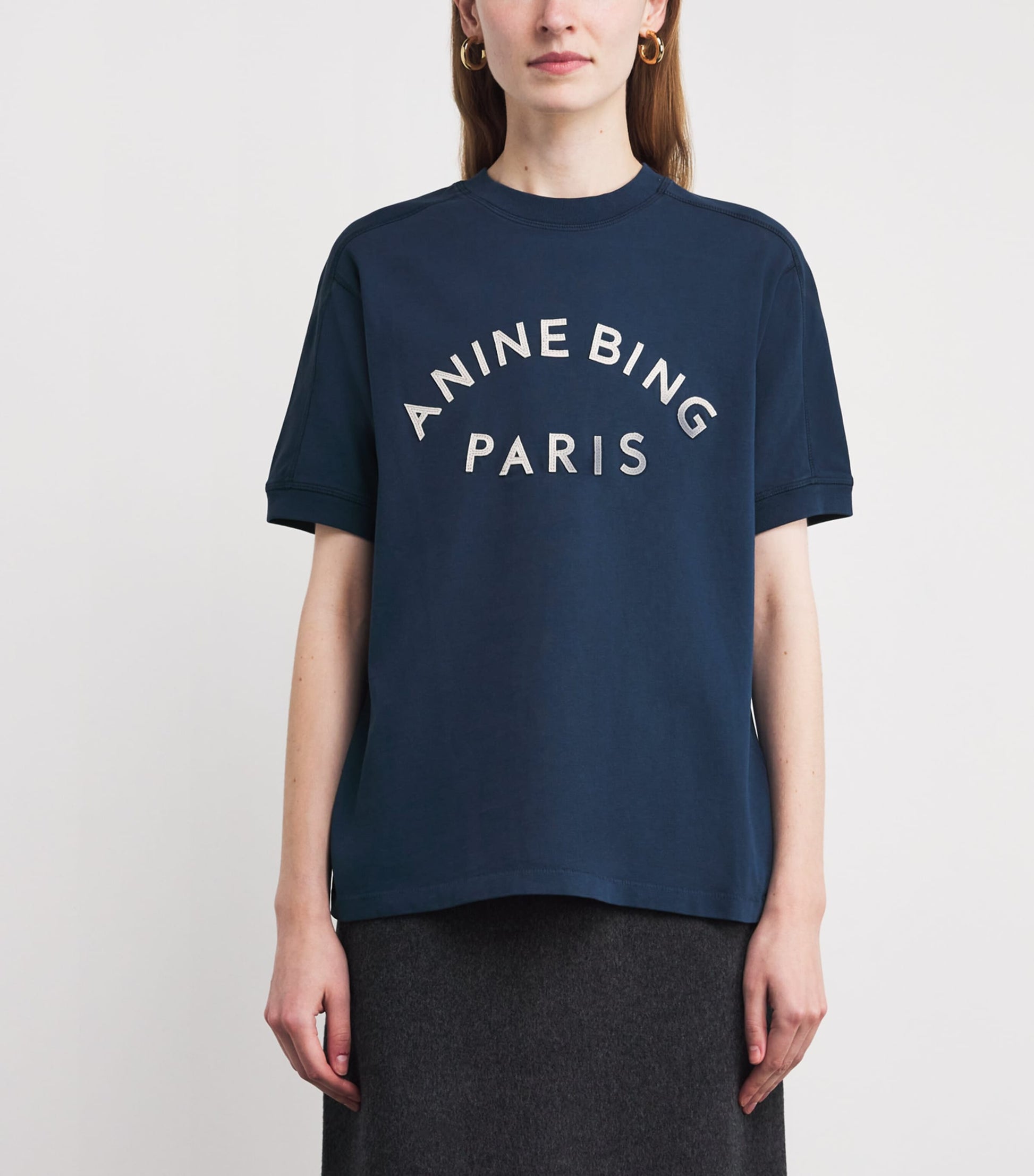 Blue Cotton Monogram T-Shirt