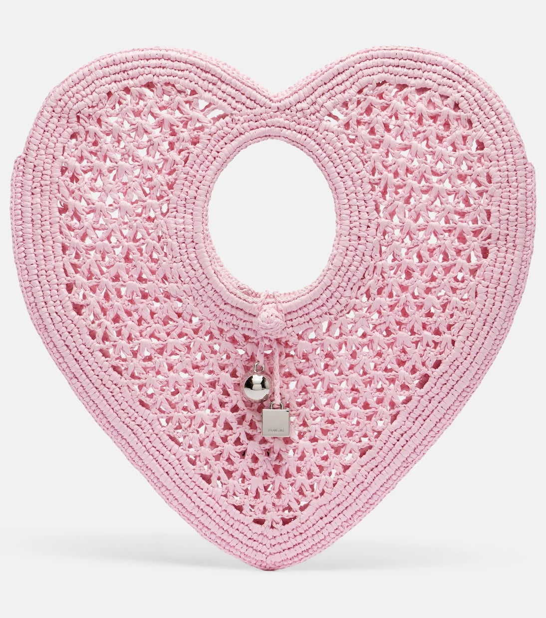 Jacquemus - Spiaggia Coeur Small raffia top-handle bag