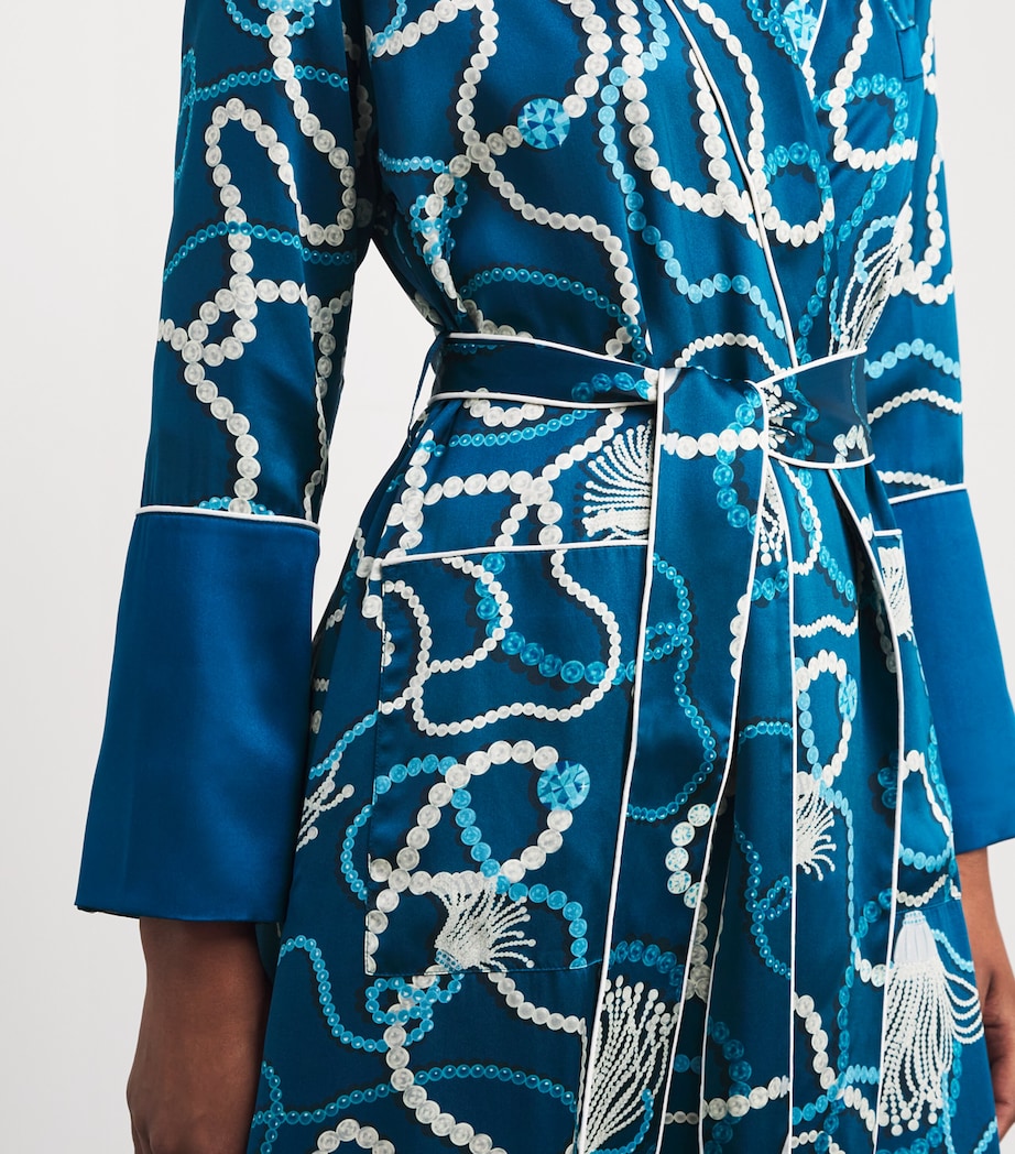 Olivia von Halle Blue Silk Capability Periwinkle Robe